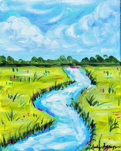 8x10 Original Marsh Painting on Canvas - #12