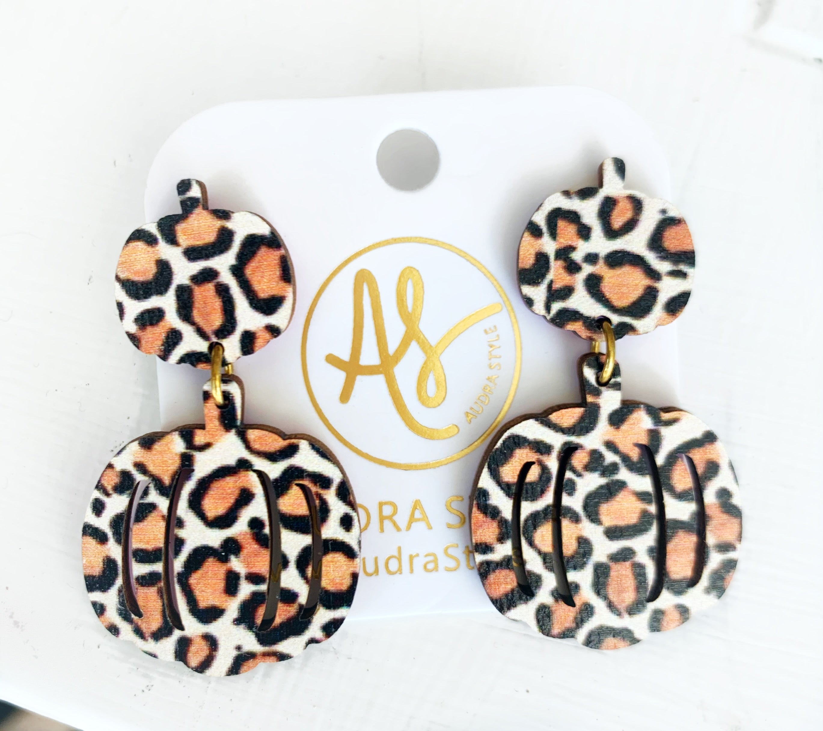 Leopard Pumpkin Double Earrings