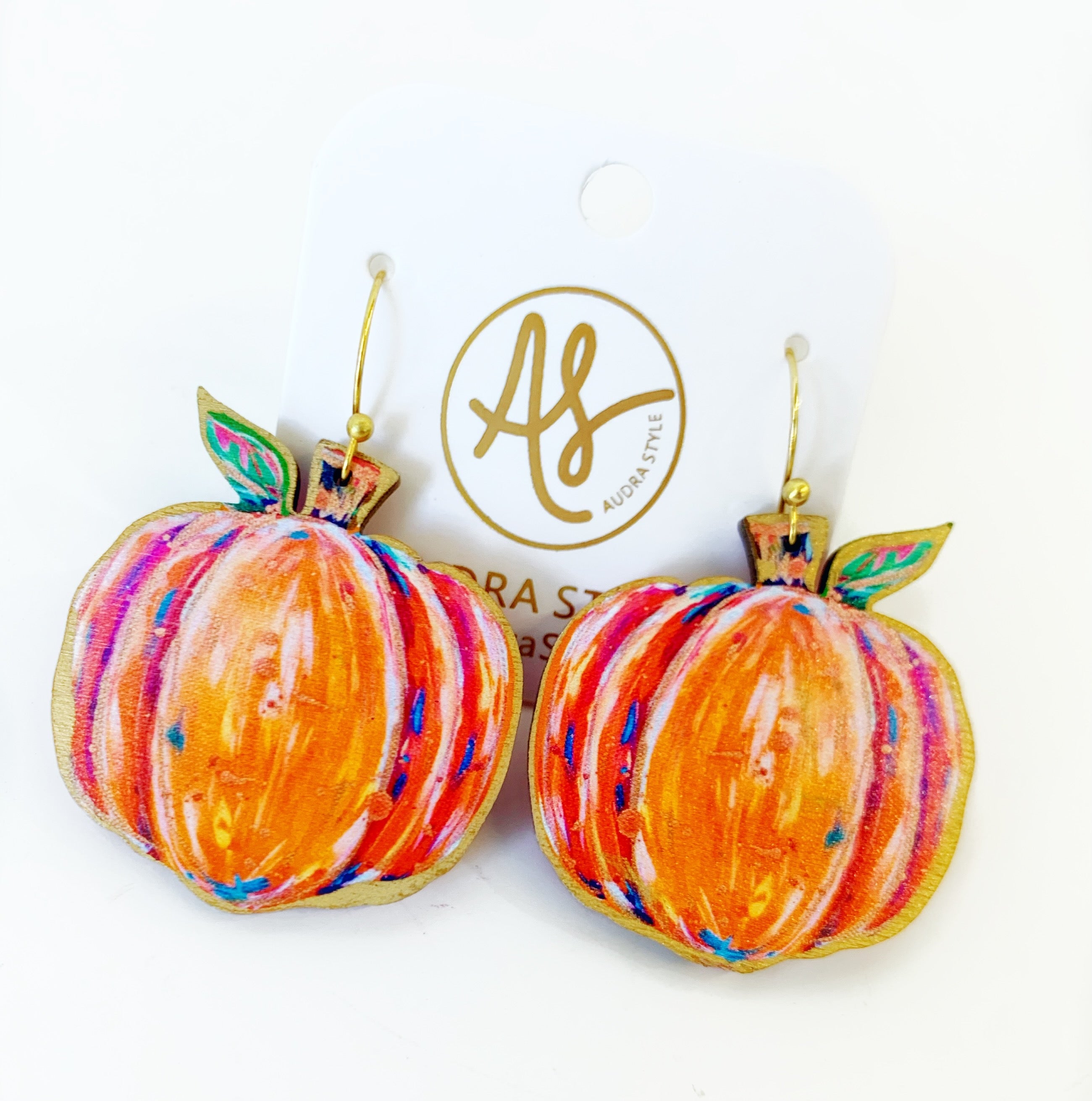 Orange Pumpkin Earrings