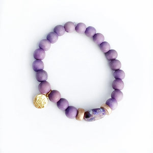 Skinny Lavender Stacking Bracelet Purple Jasper Bead
