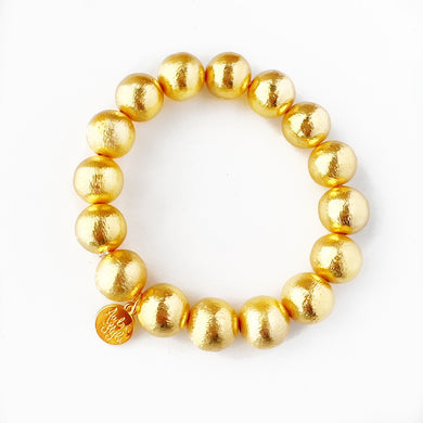 Gold Metal Bead Stacking Bracelet