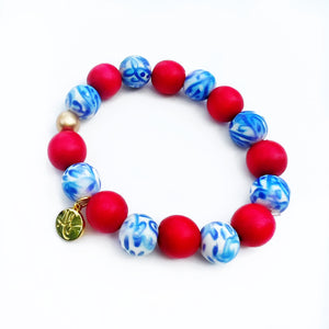 Audra Style™ Americana Stacking Bracelet - Blue & White Red