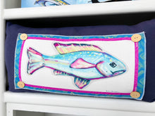 Load image into Gallery viewer, Blue Fish Lumbar Pillow Swap
