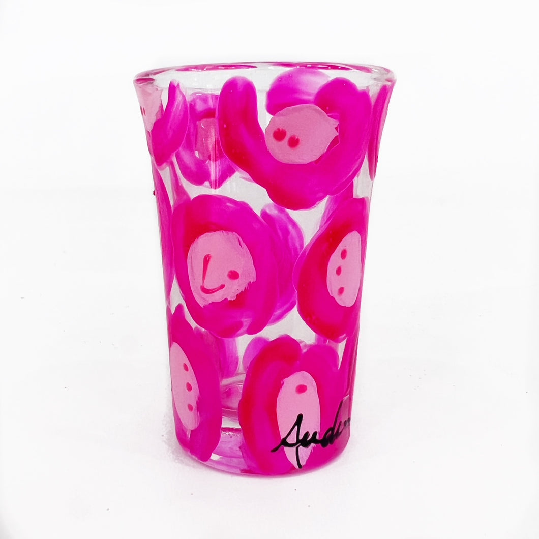 Hot Pink Cheetah Print Shot Glass