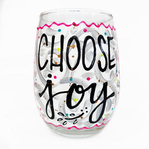 "Choose Joy" Stemless Wine Glass