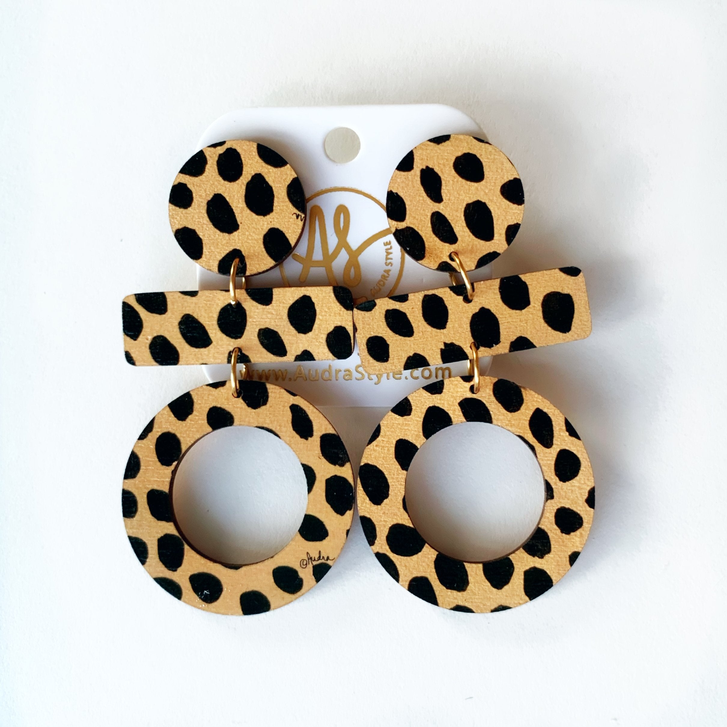 Olive - Cheetah Dot Statement Earring