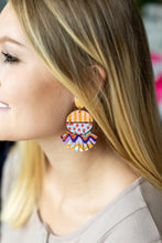 Load image into Gallery viewer, Roxie - Solid Cobalt Blush Grey Dot Rainbow Pixel-Dangle Earring