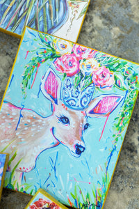 Deer and Bouquet Canvas
