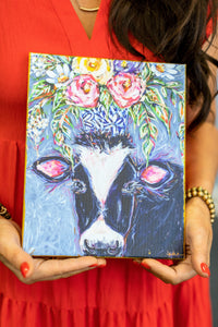 Pig and Bouquet Canvas