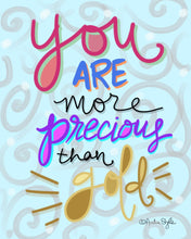 Load image into Gallery viewer, &quot;You are more precious than gold&quot; Light Teal Background Canvas