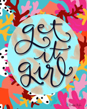 Load image into Gallery viewer, &quot;Get it Girl&quot; Aqua Reef Background Canvas
