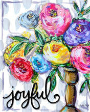 Load image into Gallery viewer, &quot;Joyful&quot; Brass Vase Floral Canvas