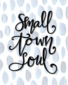 "Small Town Soul" Navy Dash Background Canvas