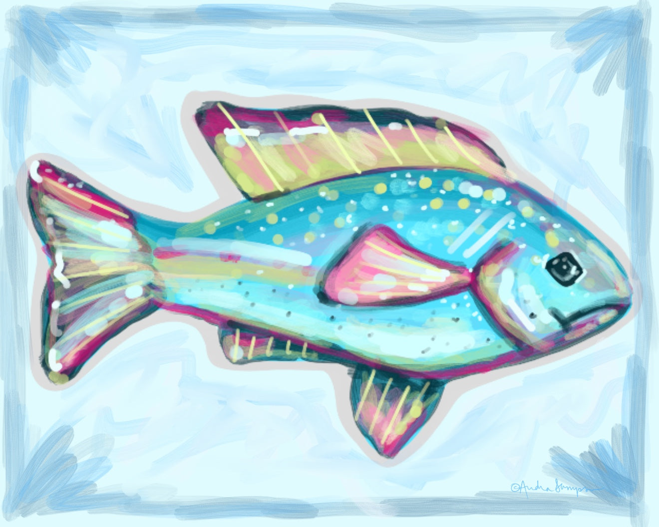 Blue Fish Canvas