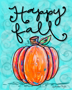 Happy Fall Pumpkin Reproduction Print