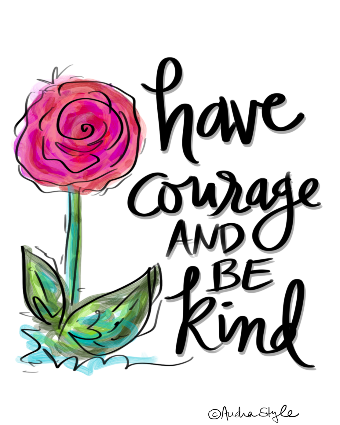 Have Courage and Be Kind Reproduction Print