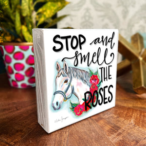 Derby Horse Smell Roses - Wood Block
