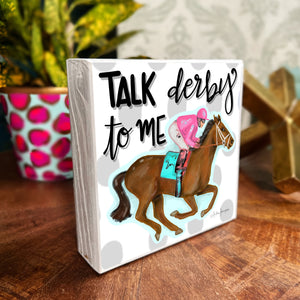 Derby Horse Talk to Me - Wood Block