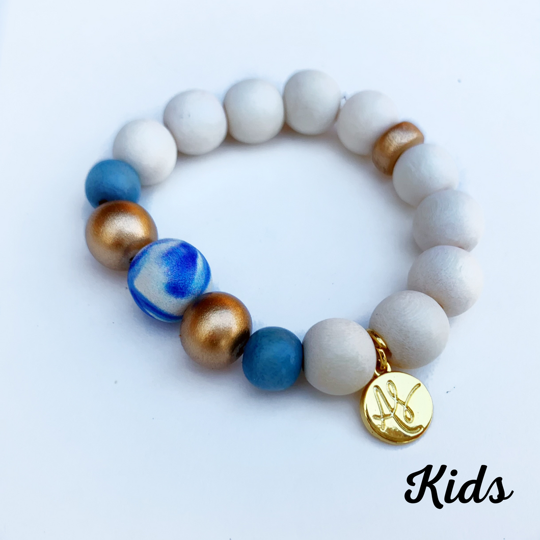 Kids - Audra Style™ Stacking Bracelet Blue White Gold