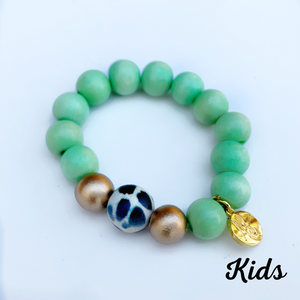 Kids - Audra Style™ Stacking Bracelet Green Black White