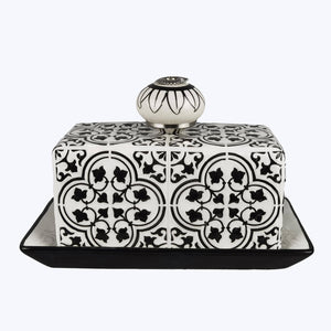 Ceramic Moroccan Tile Design Butter Dish Set