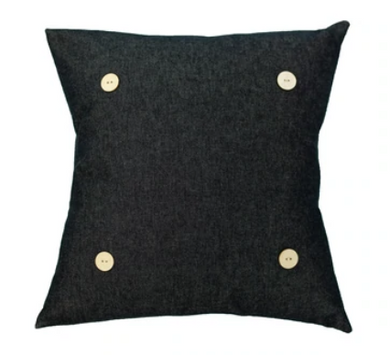 Audra Style Square Swap Pillow- Black Denim