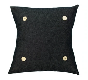 Audra Style Square Swap Pillow- Black Denim