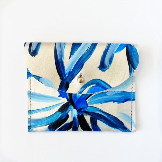 Hand Painted Leather Coin Purse Wallet Cardholder - #11