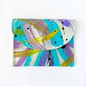 Hand Painted Leather Coin Purse Wallet Cardholder - #12 – Audra Style