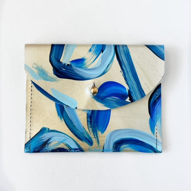 Custom leather coin purse clutch bag wallet hand crafted hand painted with  flowers for women Painting by Aysel Saganai - Fine Art America