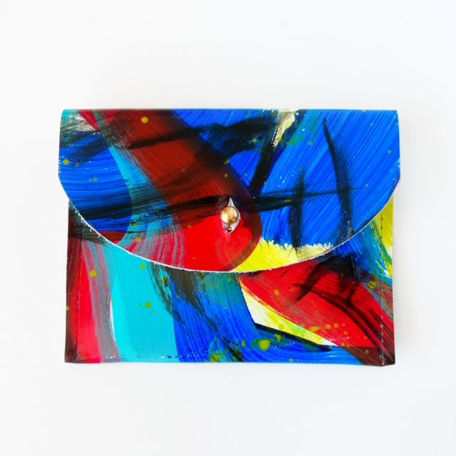 Hand Painted Leather Coin Purse Wallet Cardholder - #25 – Audra Style