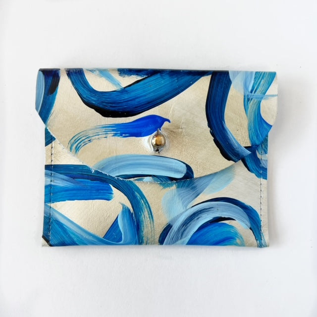 Hand Painted Leather Coin Purse Wallet Cardholder - #2