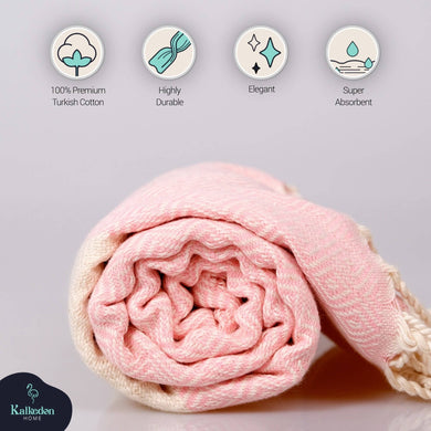 Flamingo Pink Turkish Towel | Peshtemal | Sand Resistant Beach Towel