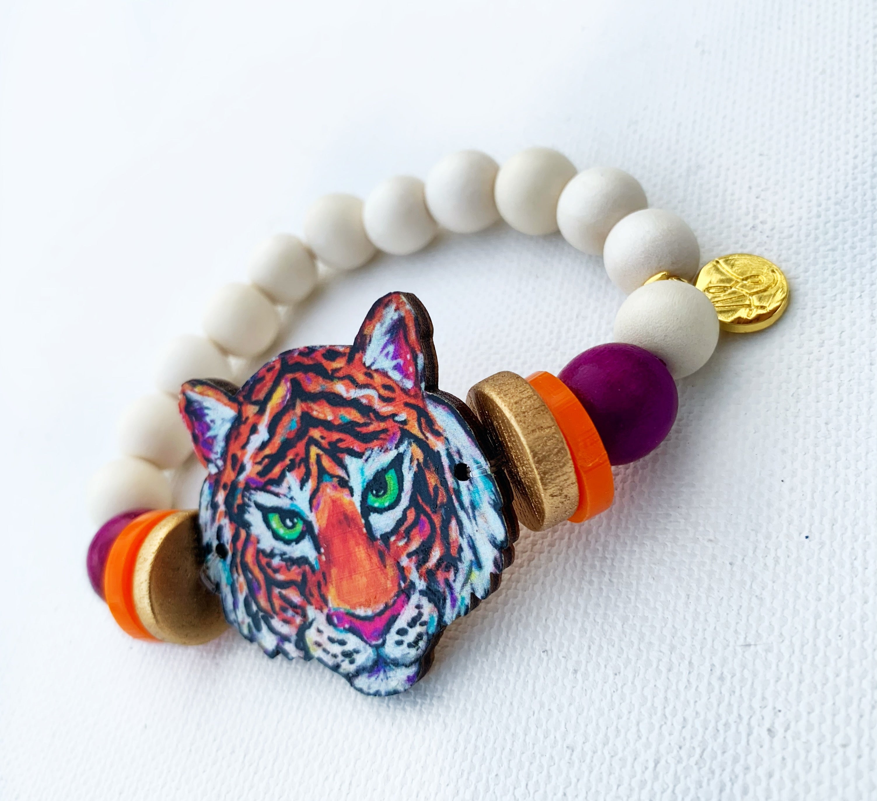 Animal Focal Beaded Bracelets- Tiger