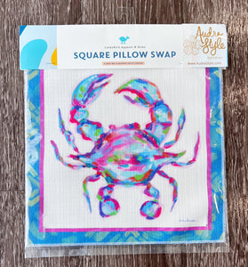 Pink Crab Square Pillow Swap