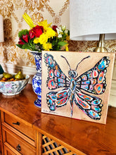 Load image into Gallery viewer, &quot;New Beginnings&quot; 14”x14” Original Butterfly Acrylic and Gold Leaf Painting on Canvas