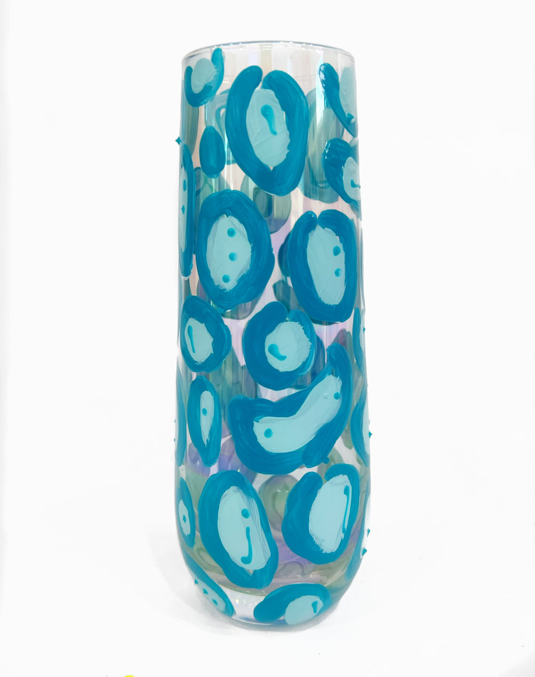Turquoise Cheetah Champagne Flute