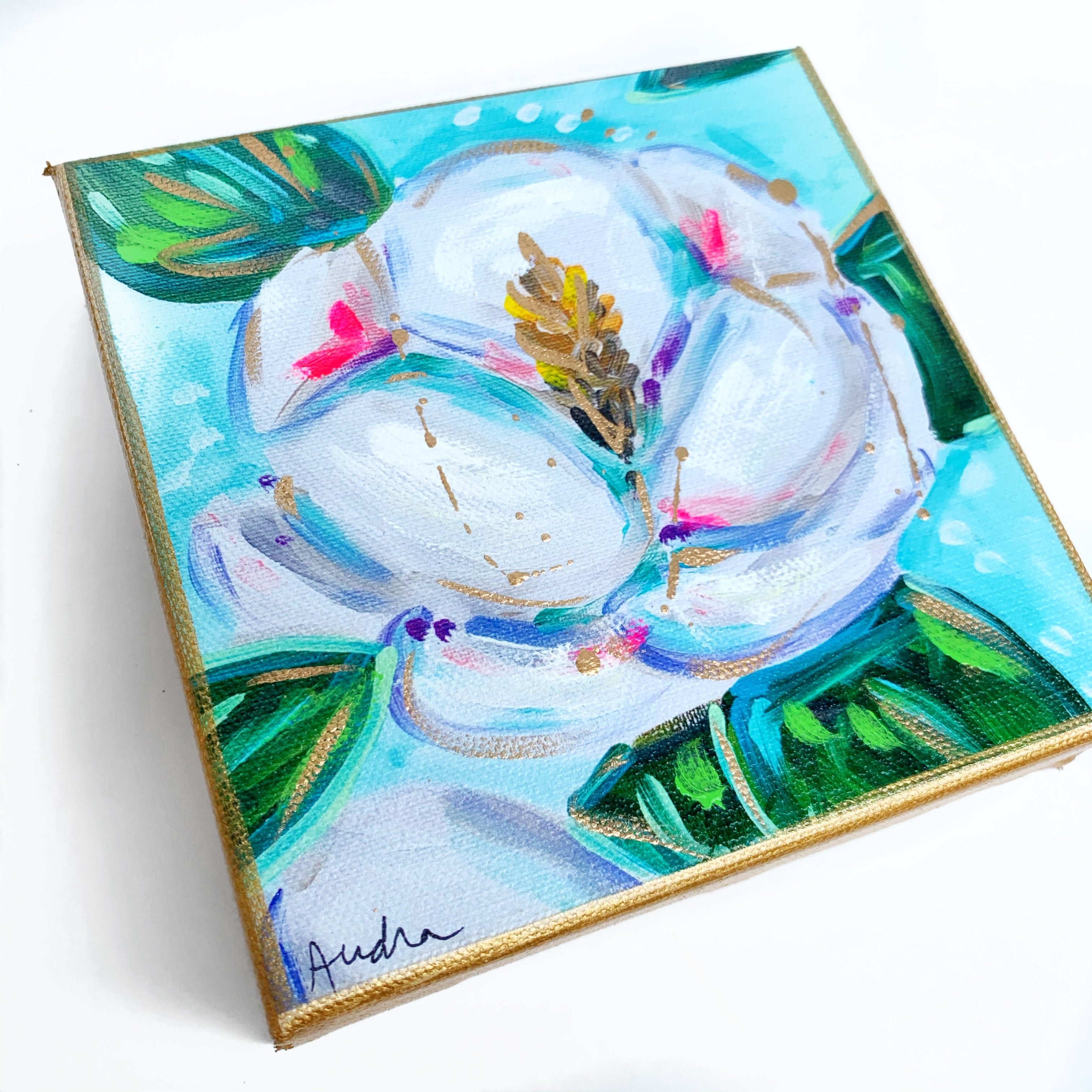 Magnolia on 6"x6" Gallery Wrapped Canvas