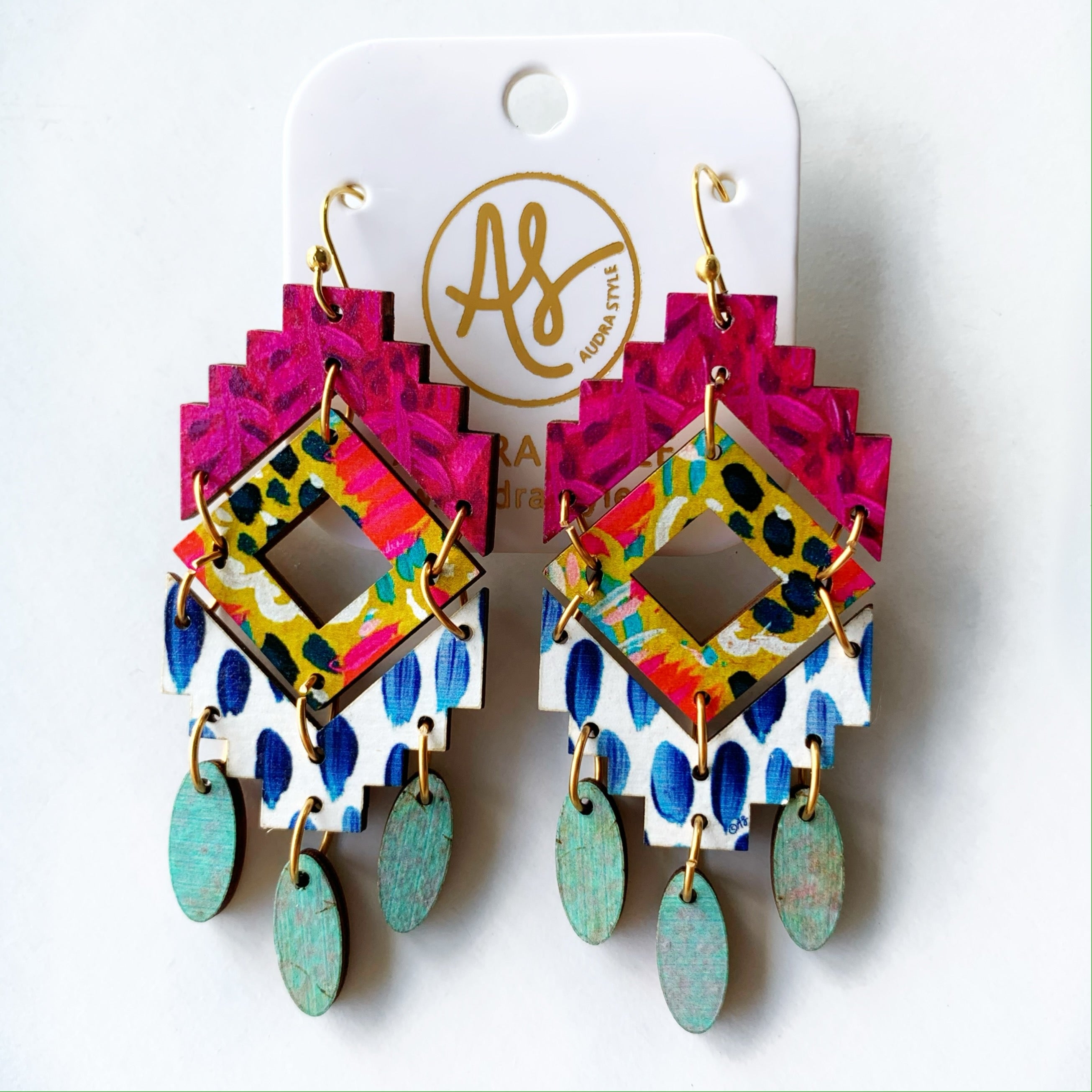 Naomi - Magenta Twig French Wallpaper Navy Dot Patina