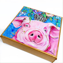 Load image into Gallery viewer, Pig on 6&quot;x6&quot; Gallery Wrapped Canvas