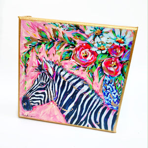 Zebra on 6"x6" Gallery Wrapped Canvas