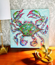 Load image into Gallery viewer, 24”x24” Crab on Canvas