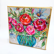 Load image into Gallery viewer, Clear Vase Floral on 6&quot;x6&quot; Gallery Wrapped Canvas