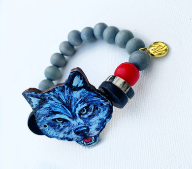 Animal Focal Beaded Bracelets - Wolf