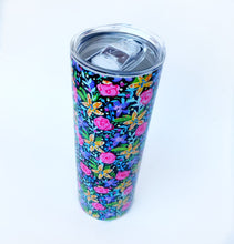 Load image into Gallery viewer, Black Rose Floral Tumbler Insulated Mug
