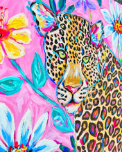 Load image into Gallery viewer, “Draw the Curtains” Leopard on Canvas 24x36”