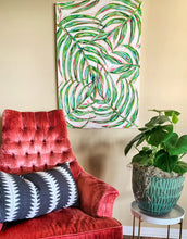 Load image into Gallery viewer, “Pink Palm” Palm Branches Original Painting on Canvas 24x36”