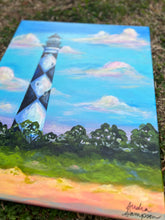 Load image into Gallery viewer, 16x20 Original Cape Lookout Lighthouse Painting on Canvas