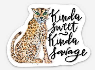 Kinda Sweet Kinda Savage Leopard Sticker