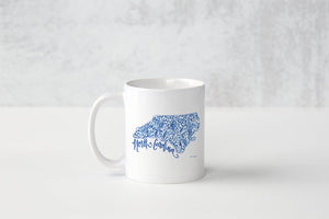 Blue and White North Carolina Coffee Mug